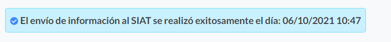 Confirmación envío tarjeta de registro hotelero