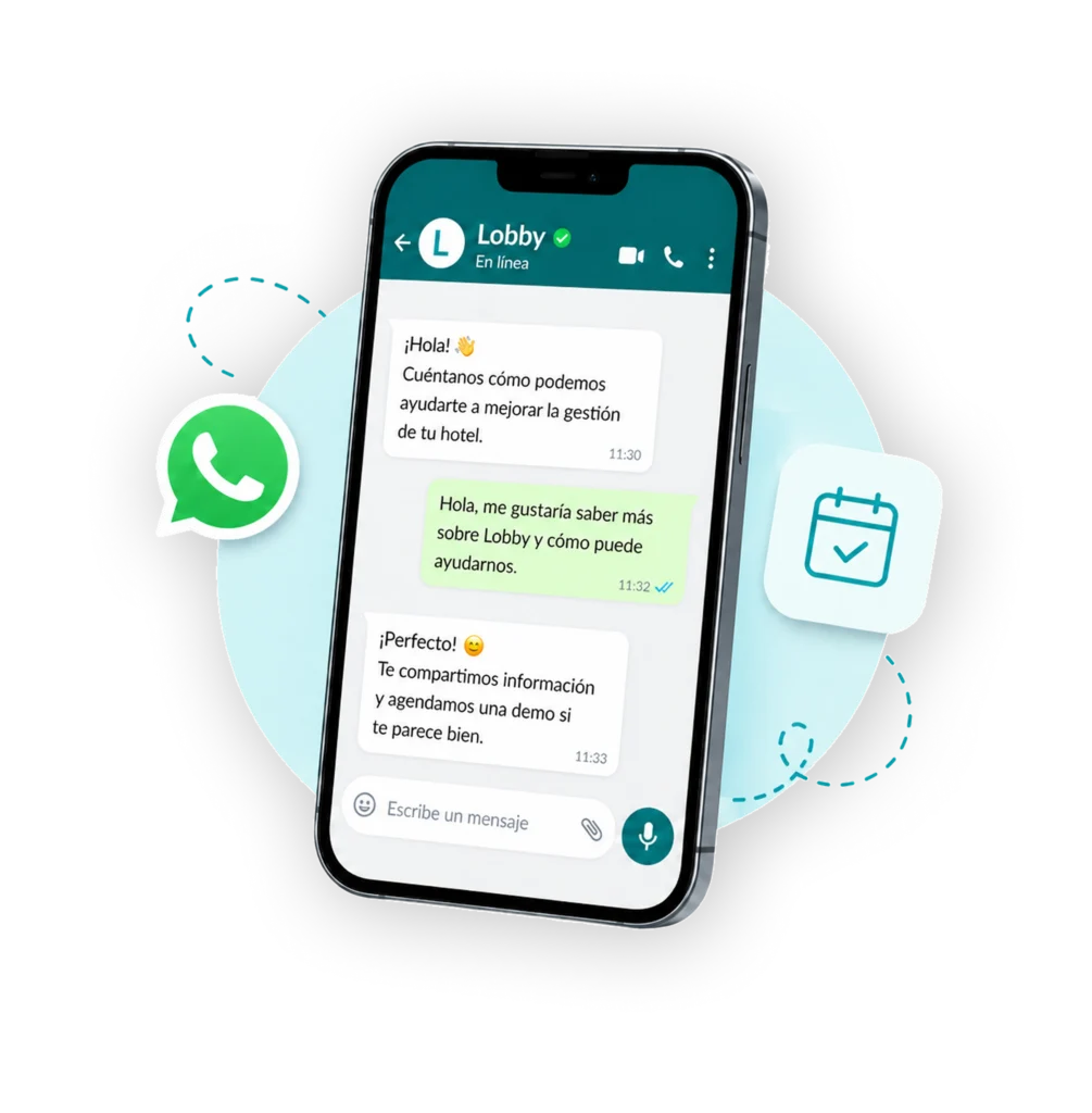 Contacto por WhatsApp con LobbyPMS para gestionar alojamientos en República Dominicana