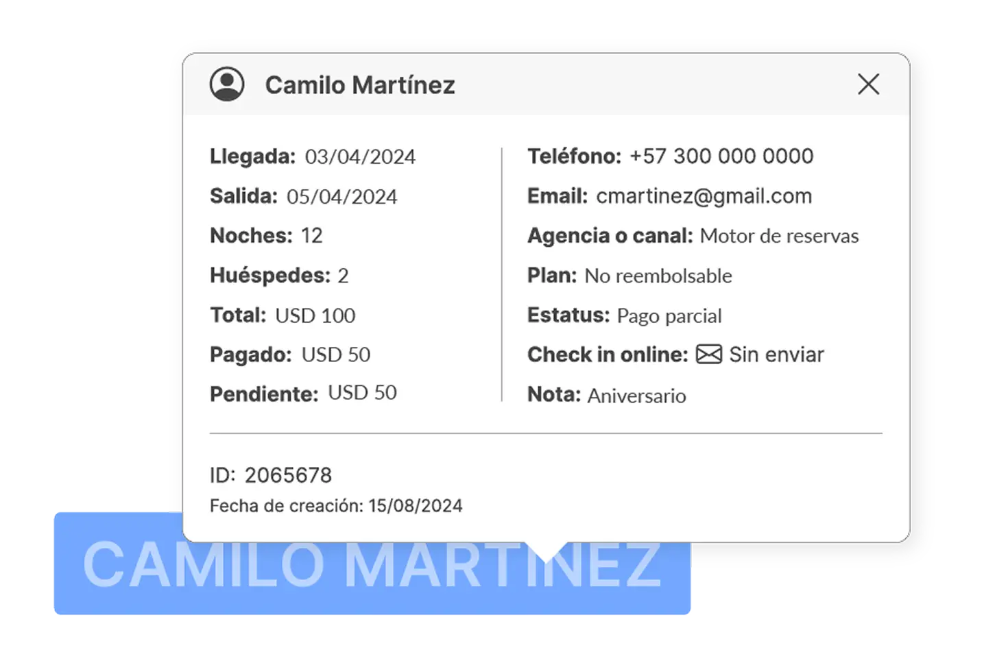 Gestión reservas huéspedes LobbyPMS
